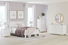 Hallityn - 6 Pc. - Dresser, Chest, Full Panel Platform Bed, 2 Nightstands - White