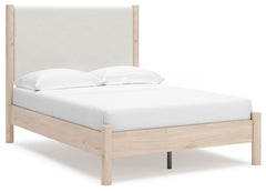 Transform your bedroom with this full upholstered panel bed. With clean lines and textured fabric, it exudes a minimal and sophisticated boho style. Tailor your space and create the perfect environment for sweet dreams.<br/><br/><b>Product Features</b><ul