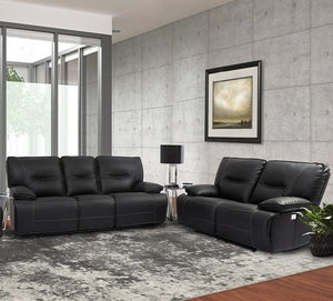 Spartacus - Power Reclining Sofa And Loveseat - Black