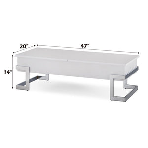 Calnan - Coffee Table - White & Chrome