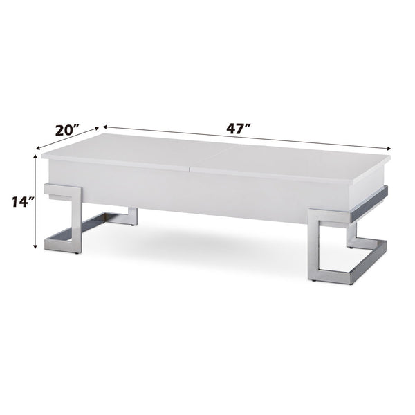 Calnan - Coffee Table - White & Chrome