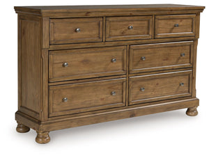 A relaxed take on casual traditional design, this dresser strikes a comfy pose with a classic sensibility. Its timeless design and chestnut brown wood tone create a welcoming retreat tailored to your laid-back lifestyle. Metal knobs in an aged pewter colo