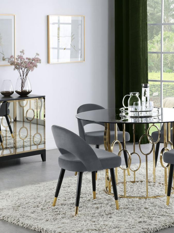  featuring an elegant bucket-style seat that embodies Mid-Century modern charm. Wrapped in luxurious velvet