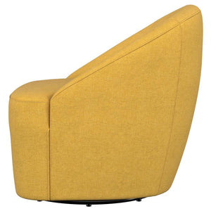 Leon - Upholstered Barrel Accent Swivel Chair - Mustard Yellow