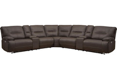 Even commercials are more tolerable when you-'re relaxing in the plush comfort of this six-piece sectional seating group. You-'ll love the luxury of its two power recliners on each end that feature power headrests. Between those, you-'ll find and armless 