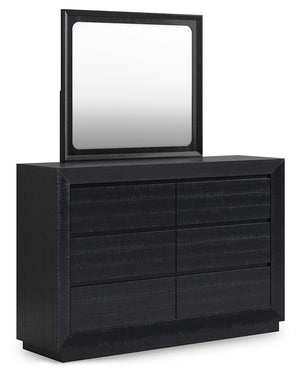 The heavily distressed surface of this dresser with mirror reflects balance between farmhouse and contemporary style. With streamlined storage and a timeless design thatâ€™s equal parts cool and casual, it offers uncomplicated sophistication with a modern