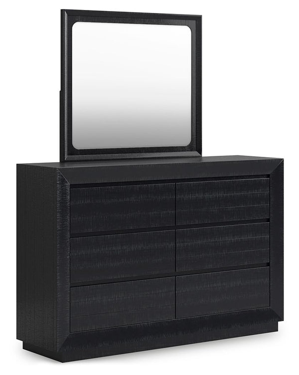 The heavily distressed surface of this dresser with mirror reflects balance between farmhouse and contemporary style. With streamlined storage and a timeless design thatâ€™s equal parts cool and casual, it offers uncomplicated sophistication with a modern