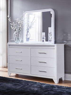 bringing a touch of modern glamour to your sanctuary. A sleek white finish and inset glitter accents create a luxurious feel
