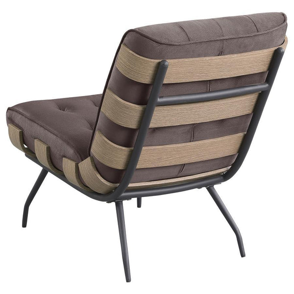 Aloma - Upholstered Tufted Armless Accent Chair - Brown