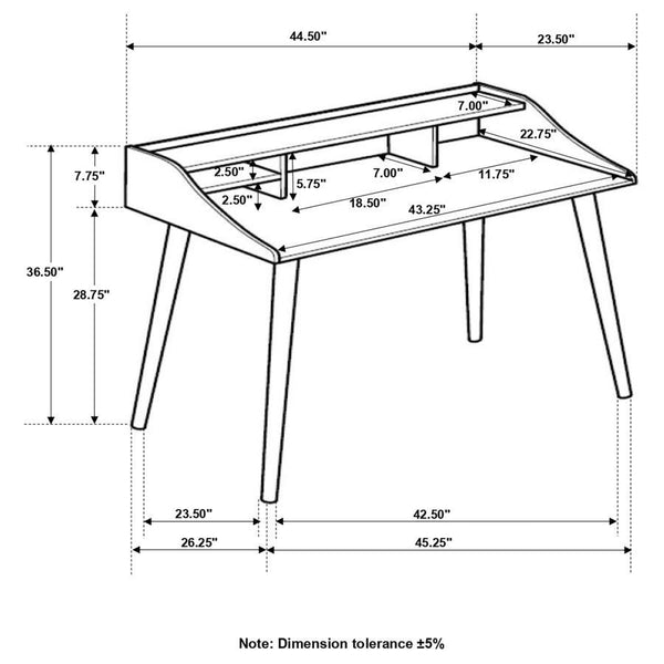 Percy - 4-Compartment Writing Desk - Gray