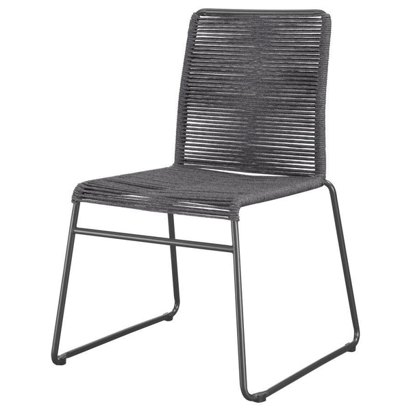 Jerome - Woven Rope Stackable Side Chair (Set of 2) - Charcoal