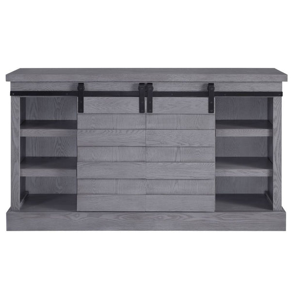  Rectangular TV Stand Storage: 2 Sliding Barn Doors