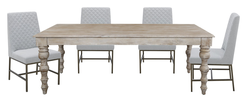 Crafted from solid mango, this table boasts a unique aesthetic with natural variations of color, wood grain, and knots, making each piece one-of-a-kind. Generously proportioned, this table can comfortably seat up to eight guests, making it the perfect cen