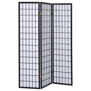 This three-panel screen serves a variety of purposes in your rec room or family room. Set it up as a divider to separate a private conversation from the group gathered to watch the big game. It makes for a simple aesthetic background piece by putting a sm
