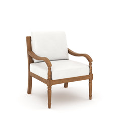 Relax in the Savannah Club Chairs, a set of two that allows for cozy conversations. Crafted with FSC Certified, Eco-Friendly Acacia Solid Wood, these chairs promise years of outdoor enjoyment. Their color fast, weather resistant fabric, made of solution d