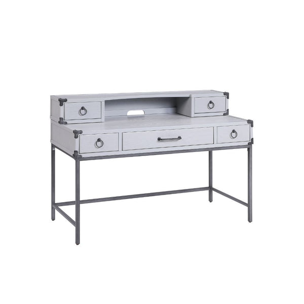  Hardware: Double Pull-Knobs CONSTRUCTION] Wooden Frame w/Metal Industrial Braces