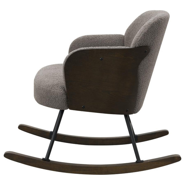 Paige - Boucle Upholstered Mid Back Rocking Chair - Taupe
