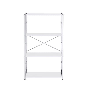Tennos - Bookshelf - White & Chrome Finish