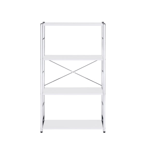 Tennos - Bookshelf - White & Chrome Finish