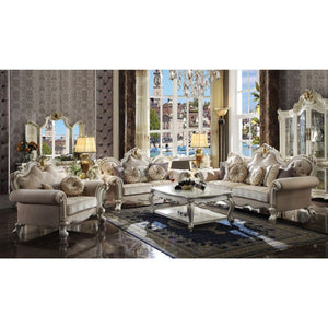 Inspire your home and create an upscale atmosphere with the Picardy II sofa. This sofa adds classic style to any sitting area featuring a traditional handcrafted design. This luxurious sofa is upholstered in a beautiful light floral and patterned fabric a