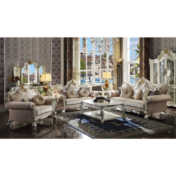 Inspire your home and create an upscale atmosphere with the Picardy II sofa. This sofa adds classic style to any sitting area featuring a traditional handcrafted design. This luxurious sofa is upholstered in a beautiful light floral and patterned fabric a