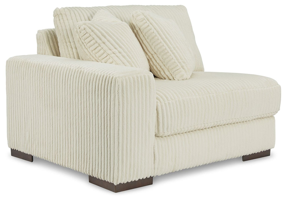 This left-arm facing corner chair is made with polyester upholstery. Pairs with other items in the series to make a sectional.<br><br><b>Additional Dimensions</b><br><ul><li>Arm height: 24-"</li><li>Seat depth: 28-"</li><li>Seat height: 21-"</li><li>Top o