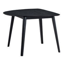 Real - Dining Table - Black Finish<br/><br/><b>Product Features</b><ul><li>Rectangular Dining Table</li><li>Fixed Table Top</li><li>Wooden Table Top & Legs</li><li>Padded Seat Cushion</li><li>Curved Wooden Chair Back</li></ul><br/>