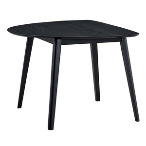 Real - Dining Table - Black Finish<br/><br/><b>Product Features</b><ul><li>Rectangular Dining Table</li><li>Fixed Table Top</li><li>Wooden Table Top & Legs</li><li>Padded Seat Cushion</li><li>Curved Wooden Chair Back</li></ul><br/>