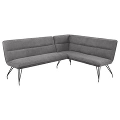 Maximize space and offer casual comfort with this mid-century inspired L-shaped dining bench. Perfectly designed to fit against a wall or in a corner, this banquette style seating is ideal for compact spaces like eat-in kitchens and apartments. The bench 