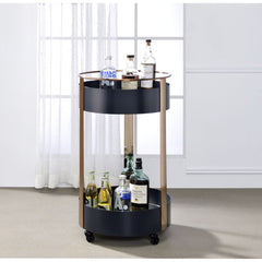 Stylishly magnificence, this refined Narrel serving cart will make any night an elegant affair. From serving up your favorite drink to keeping your bottles in order, this piece is a multipurpose addition to any space. Crafted with metal tube and mirror, l