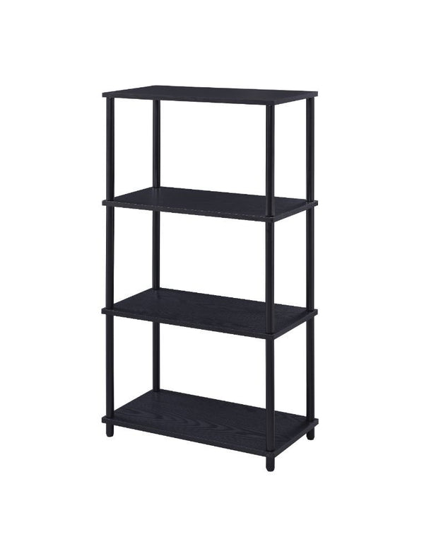 Add some original and cozy ideas to your reading place. The Nypho Bookshelf is truly impressive piece of furniture that features rustic wooden shelves and black-finished metal frame. It provides four shelves for books, magazines, and other decorative item