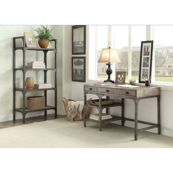 Gorden - Desk - Weathered Oak & Antique Silver