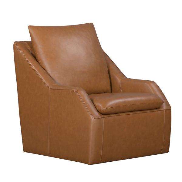 The Asher accent chair features a 360-degree swivel for ease of motion and a modern low-profile design. The comfortable, attached pillowtop seat has subtle welting and stitching, and the back cushion is removable, making cleaning a breeze. The Asher accen