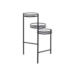 KD, Multi-Tiered Plant Stand Storage: 3 Open Compartments (Fixed Shelves, 10-"Dia) Function: Foldable Frame Round Tier Metal Frame with Straight Leg (Open Frame) CONSTRUCTION] Metal Tier/Frame & Leg: Metal Tube<br/><br/><b>Product Features</b><ul><li>Mult