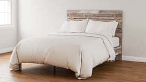 Part beach chic, part urban hip, this queen platform bed is everything you dreamed of, at a comfortably cool price. The butcher block, whitewash finish over replicated pine grain lends a richly relaxed aesthetic that suits your sensibility. What an easy-b
