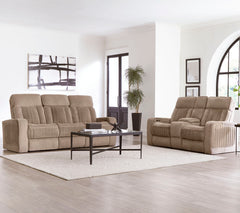 Spice up your movie nights with the Equinox Sofa Group. Consisting of the coordinating Equinox Power Sofa, Power Console Loveseat, and Power Recliner, each piece in the group features teddy-bear-soft fabric that is perfect for snuggling! All power seats a
