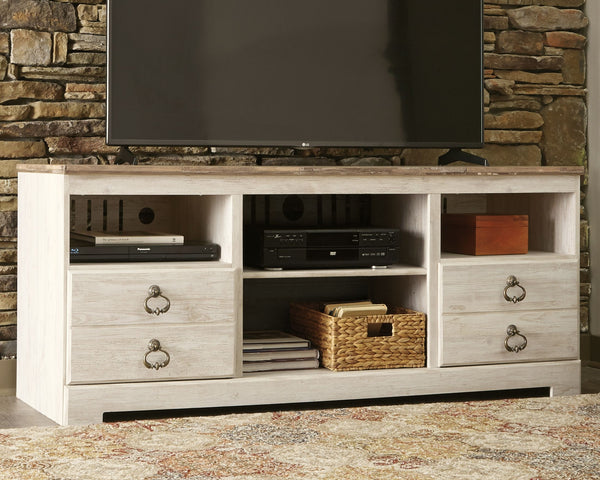 Willowton - Whitewash - 3-Piece Entertainment Center