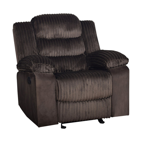 The Willow Recliner blends quality construction and cozy fabric for a relaxing addition to your living room or home theater. Built with hardwood and plywood frames and sturdy motion mechanisms for lasting durability. Wrapped in ultra-soft chocolate brown 