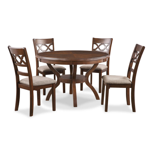The graceful Cori 5 Piece Dining Table and Chair Set is built with durability and comfort in mind. This dining set provides spacious seating for four and a handy storage shelf located under the table top to display dinnerware or decor. The dining table ap