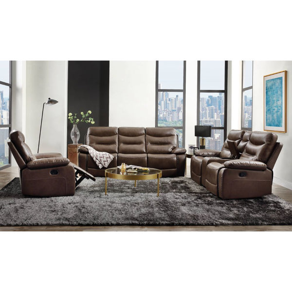 Aashi - Sofa - Brown Leather-Gel Match