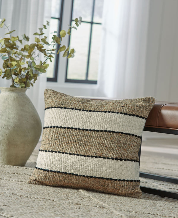  this pillow makes a fresh design statement. With stripes that delight and hues that create a warm and cozy feeling