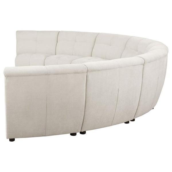 Charlotte - 8 Piece Upholstered Modular Sectional Sofa - Ivory