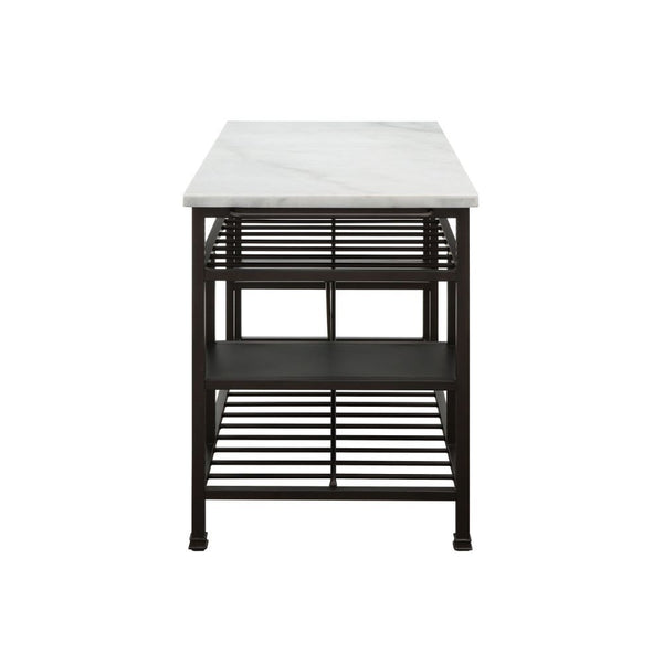 Lanzo - Kitchen Island - Marble & Gunmetal