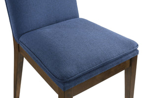 Maggie - Dining Chair With Cushion (Set of 2) - Blue / Walnut