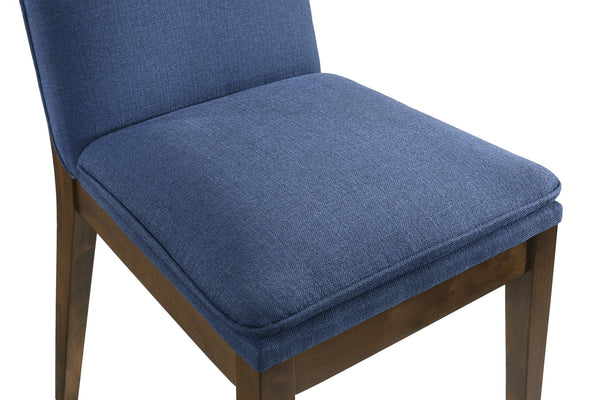 Maggie - Dining Chair With Cushion (Set of 2) - Blue / Walnut