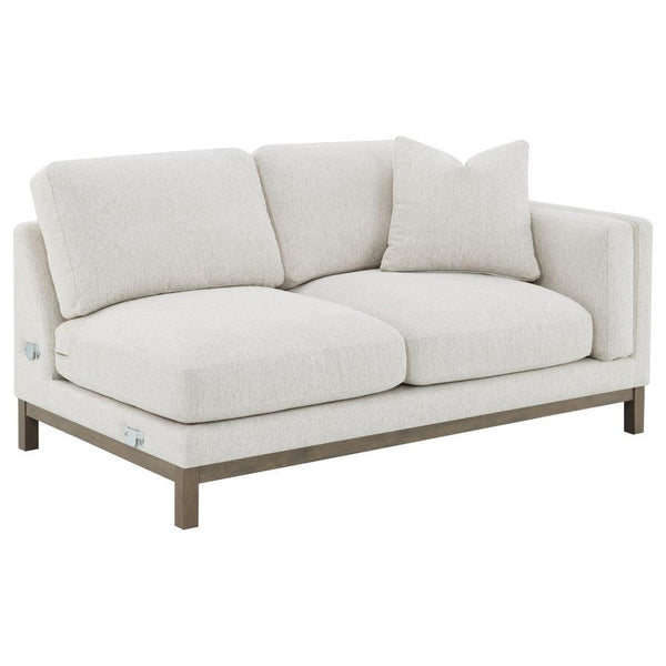 Geneva - Boucle Upholstered Sectional Chaise Sofa - Sand