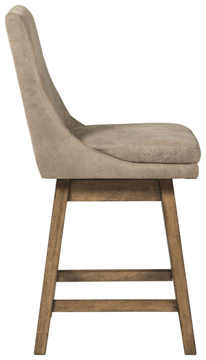 Tallenger - Dark Brown - UPH Swivel Barstool (Set of 2)