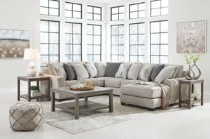 Ardsley - Pewter - Right Arm Facing Corner Chaise with Loveseat 4 Pc Sectional
