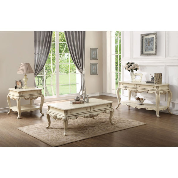  Rectangular Leg End Table w/1 Drw & Open Compartment: Bottom Shelf Wooden Top and Scrolled Apron Wooden Cabriole Leg: 20.51-"H (521mm) Drawer: Glide Center Metal (3-Ball Bearing
