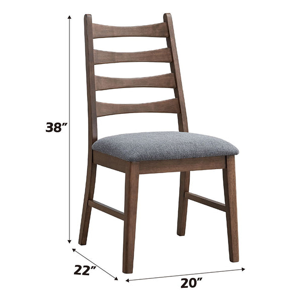 Mayah - Side Chair (Set of 2) - Dark Gray Linen & Walnut Finish